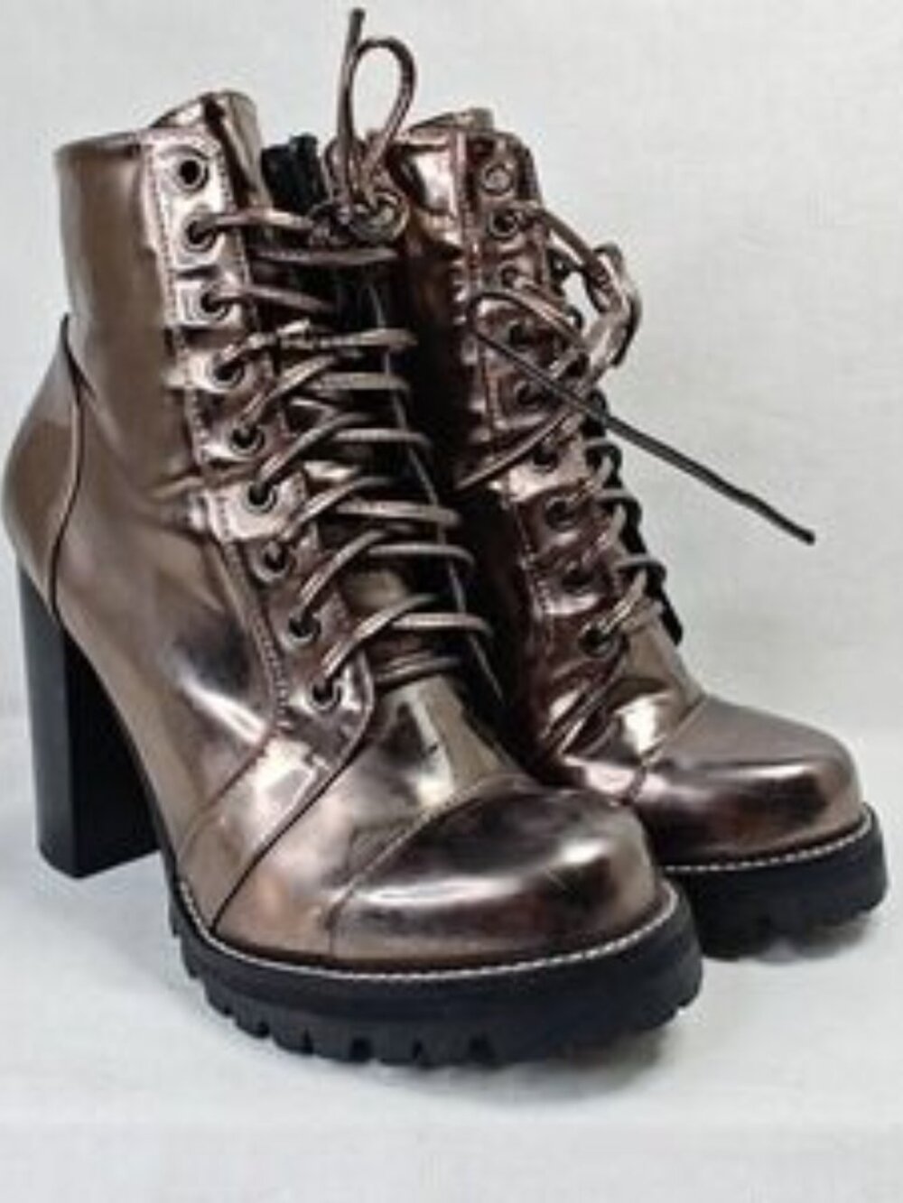 Jeffrey Campbell Pewter Silver Ankle Booties Heels - Size 8